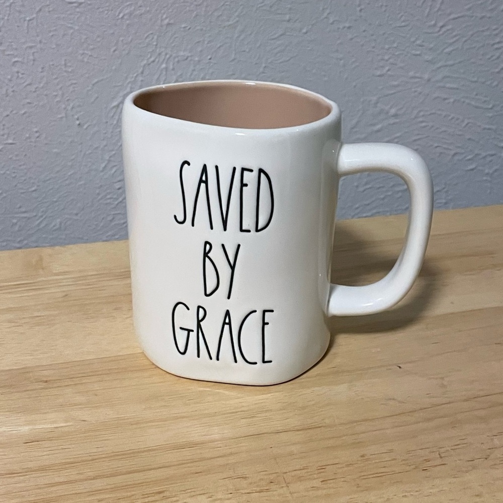 NWT Rae Dunn SAVED BY GRACE mug